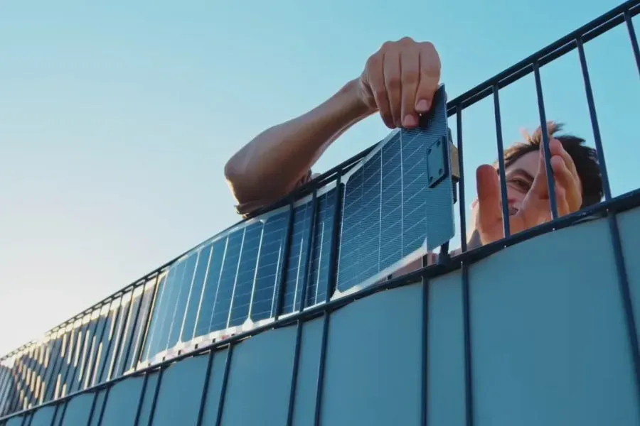Sencilla instalaci&oacute;n de paneles solares flexibles.