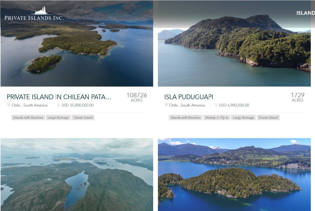 Islas en venta en el sur de Chile.