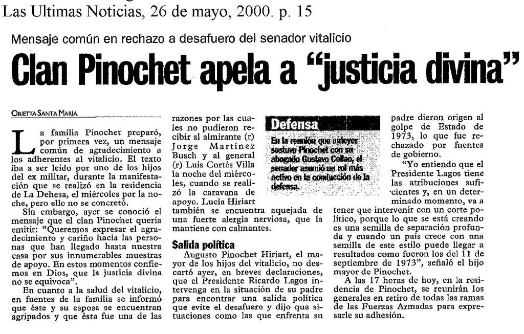 pinochet - desafuero