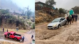VIDEO| Reportan aluvión en Campamento amarillo en Curacavi: Hay conductores atrapados