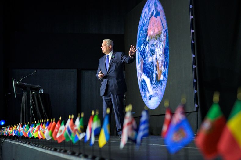 Al Gore en el entrenamiento contra la crisis climática en Chile.&nbsp;
