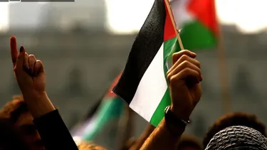 El Desconcierto | 15745 bandera de palestina en una marcha.webp