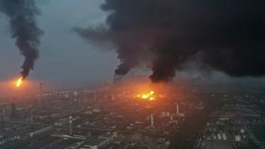 VIDEO| China reporta un gigantesco incendio tras explosión en una planta química en Panjin