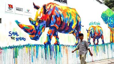 Campaña de graffiti urbano busca crear conciencia sobre el tráfico de rinocerontes