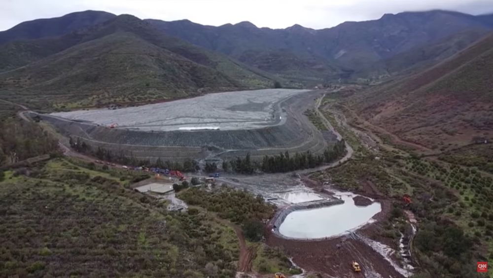 Tranque de relaves mineros en Peñablanca, Cabildo.&nbsp;
