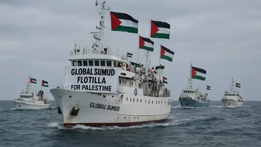 Flotilla Global Sumud en dirección a Gaza con ayuda humanitaria.&nbsp;