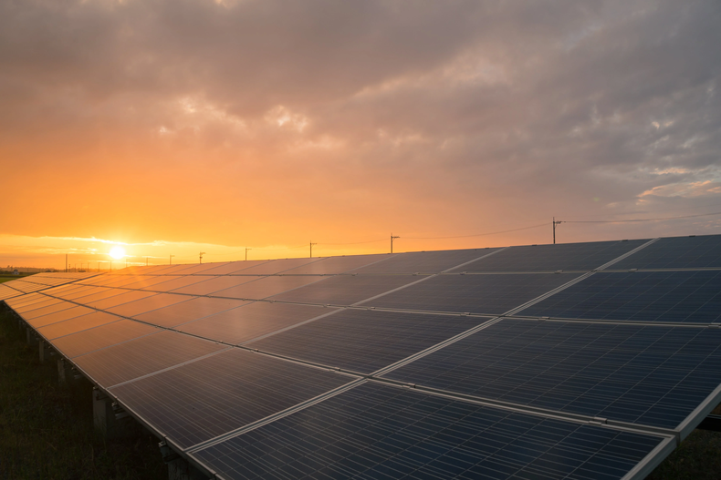 Paneles fotovoltaicos para plantas de energía solar.