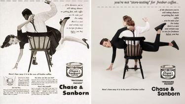 FOTOS| Artista recrea publicidad vintage e invierte los roles de género para mostrar lo ridículo del sexismo