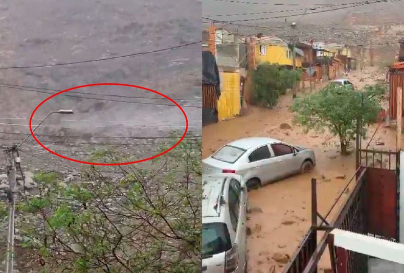 Aluvión arrasa con sector de Tocopilla - Captura de video