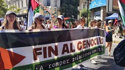 Bloque por Palestina se sumó a marcha del 8M: Las mujeres palestinas son sinónimo de resistencia