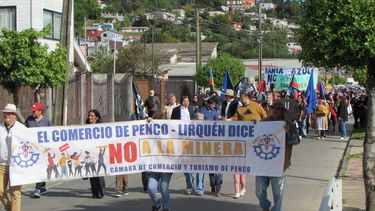 Marchas contra la mina de tierras raras en Penco.&nbsp;