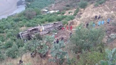 Tragedia en Perú: Al menos 24 muertos luego que bus desbarrancara por precipicio