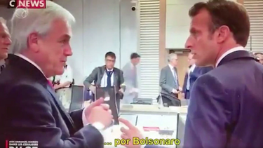 VIDEO| Captan a Macron conversando con Piñera sobre Bolsonaro: Esa no es la actitud de un presidente