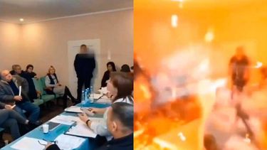 VIDEO| Imágenes fuertes: Concejal ucraniano detona granadas en sesión transmitida en vivo