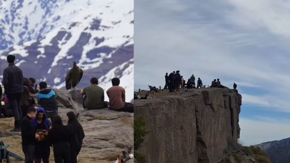 Turistas en el mirador de Los Cóndores en el Cajón del Maipo.&nbsp;
