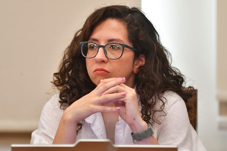 La diputada Gael Yeomans durante una comisión del Congreso - Agencia Uno