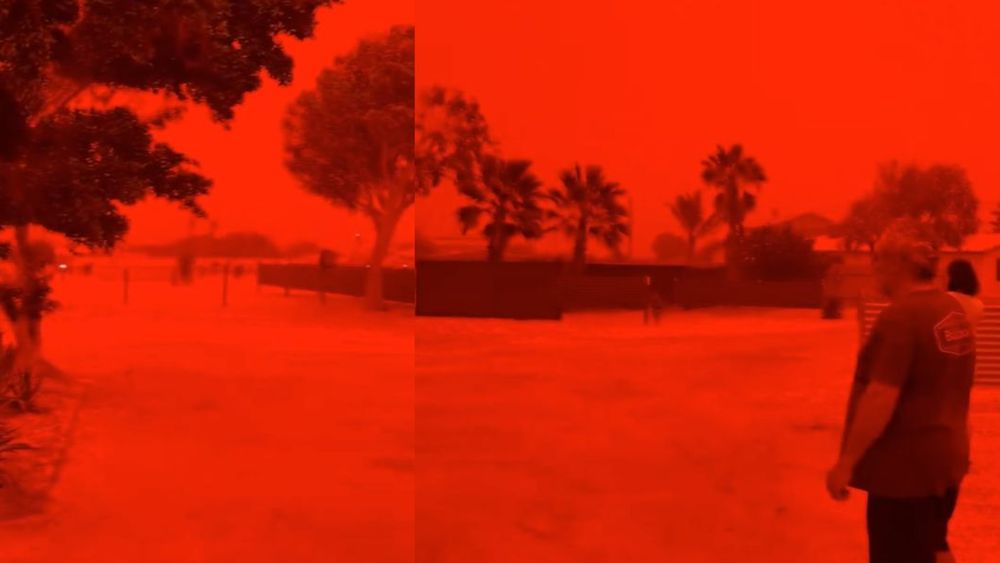 Cielo rojo cubre localidades de Australia Occidental tras el paso del ciclón Narelle y el polvo en suspensión / Captura de pantalla