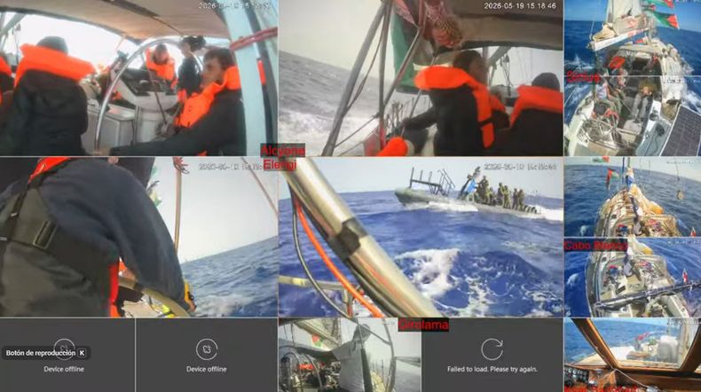 Momento en que Israel intercepta a la flotilla humanitaria - Agencia EFE