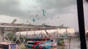 Formación tornádica en terminal de buses en Santiago