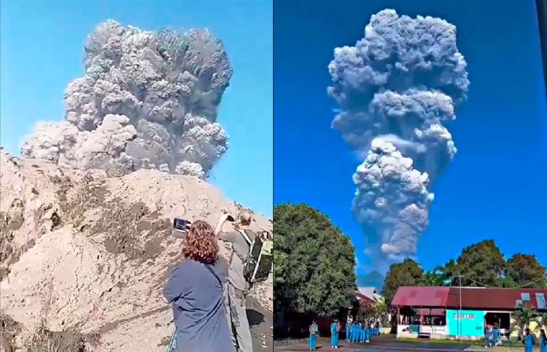 Erupción del volcán Dukono - Captura de video