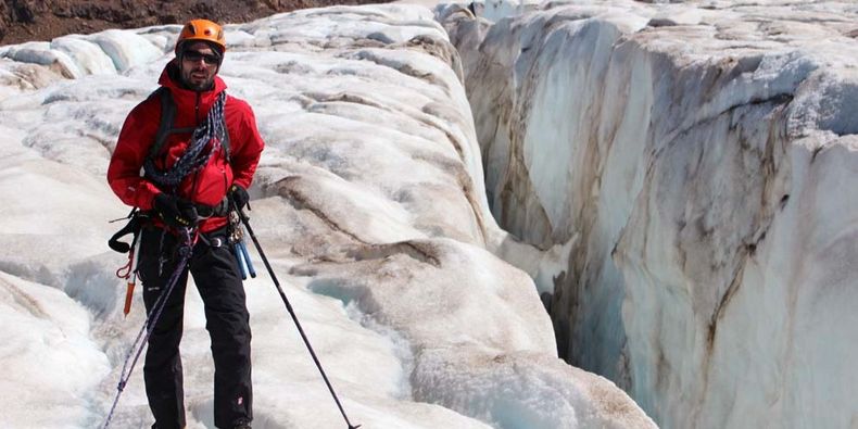 Glaciólogo argentino del Conicet, Lucas Ruiz.&nbsp;