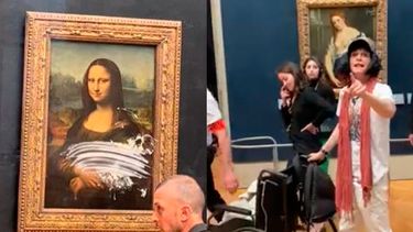 VIDEO| Gioconda de Leonardo da Vinci es atacada por un hombre que le lanzó un pastel