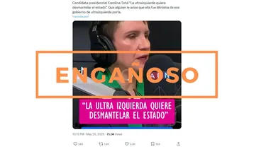 “Tohá dijo que la ultraizquierda quiere desmantelar el Estado”: Engañoso