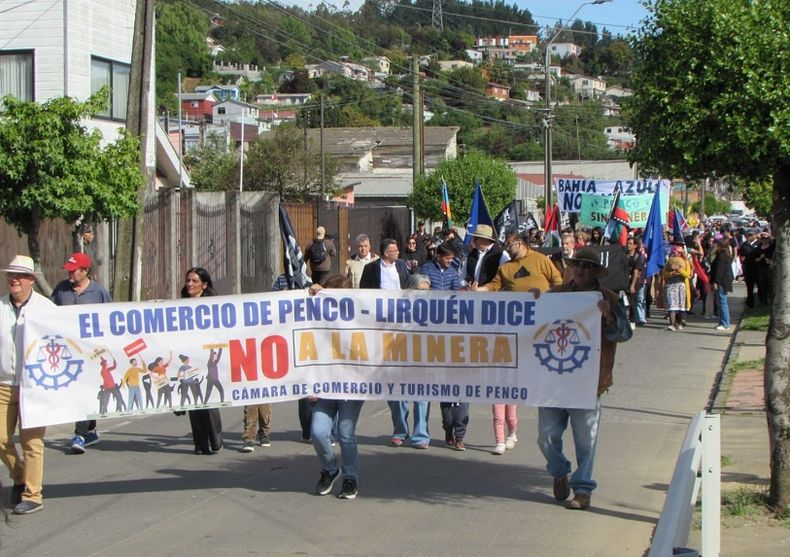 Marchas contra la mina de tierras raras en Penco.&nbsp;