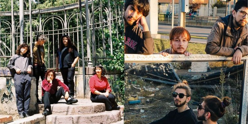 Bandas chilenas Columpios al Suelo (a la izquierda) y Asia Menor (a la derecha).&nbsp;