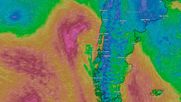 Extenso sistema frontal traerá lluvias y vientos a la zona centro sur - Captura de Windy.com Extenso sistema frontal traerá lluvias y vientos a la zona centro sur - Captura de Windy.com