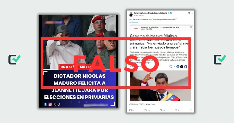 es falso que nicolas maduro felicito a jeannette jara por triunfo en primarias en chile.webp