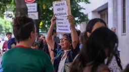 Trabajadores judiciales argentinos protestan contra la reforma laboral de Milei