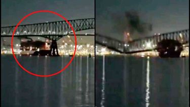 VIDEO| ¡Impresionante! Buque carguero choca y destruye el conocido Puente de Baltimore