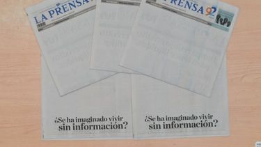 Diario La Prensa de Nicaragua publica su portada en blanco para exigir el fin de la censura del gobierno de Ortega