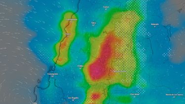 Alerta Roja por fuertes lluvias con isoterma cero alta - Captura Windy.com