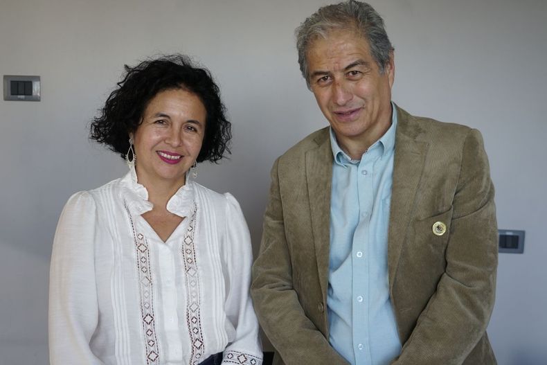 Mario Aguilar, presidente del Colegio de Profesoras y Profesores y Verónica López, directora del Centro de Investigación para la Educación Inclusiva de la PUCV // Crédito: El Desconcierto