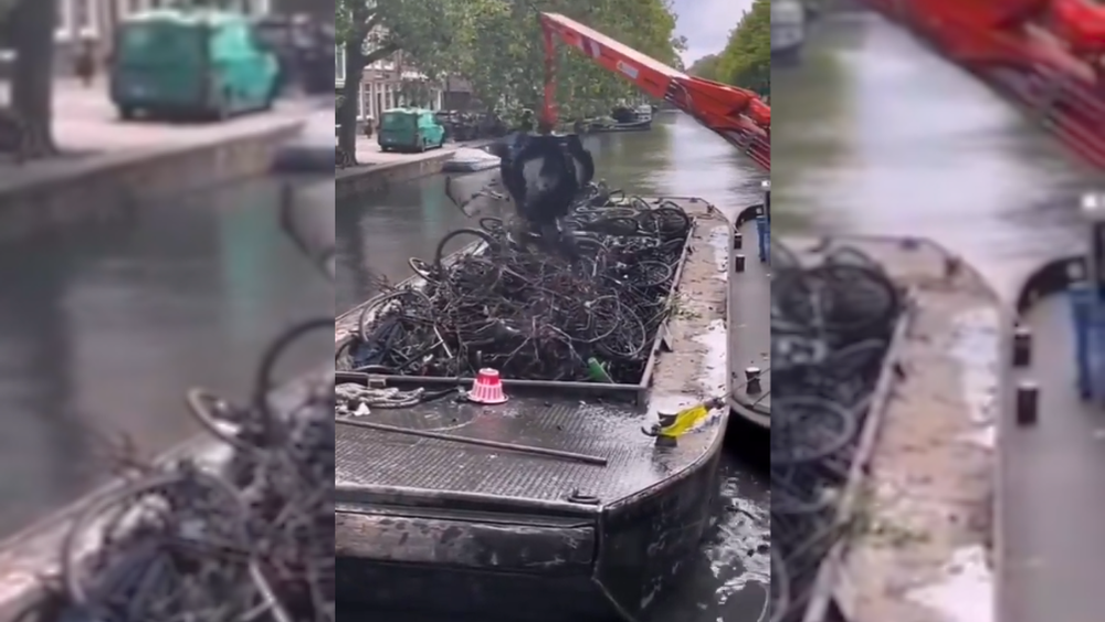 VIDEO| Bicicletas: La sorpresa que encuentran excavadoras al limpiar los canales de Ámsterdam