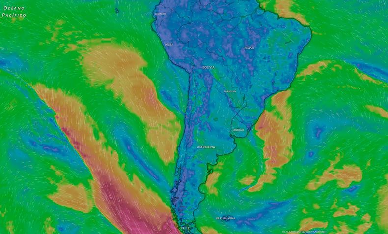 Temperatura en el Pacífico por El Niño sigue aumentando - Captura de Windy.com