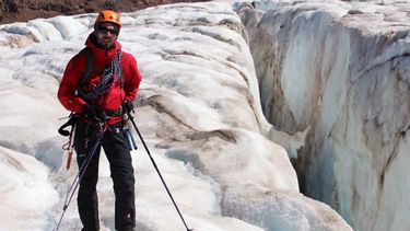 Glaciólogo argentino del Conicet, Lucas Ruiz.&nbsp;