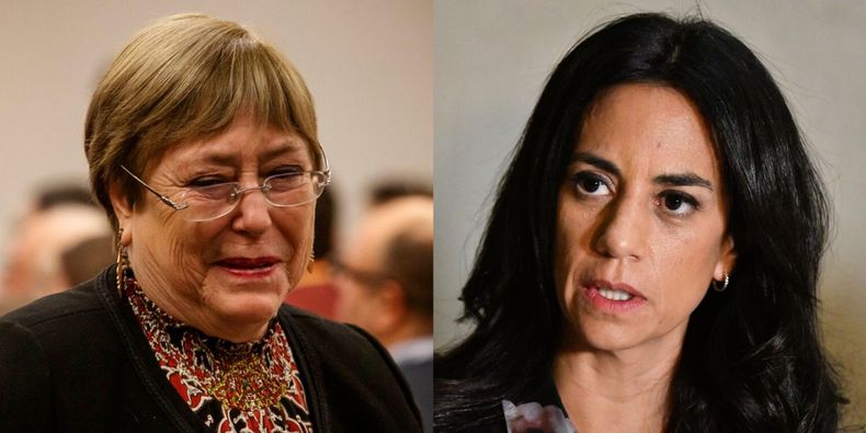 Expresidenta Michelle Bachelet y presidenta del Senado, Paulina Núñez (RN). Créditos: Agencia UNO.