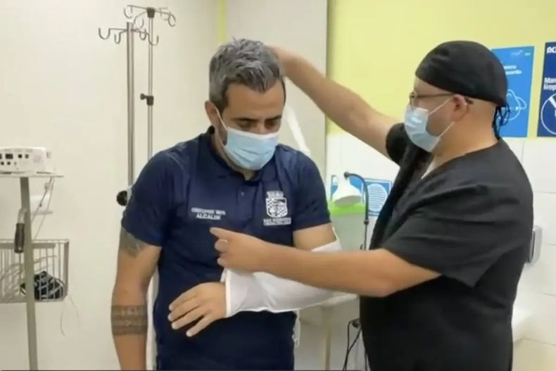 Alcalde Christopher White terminó con lesiones - Captura de pantalla Canal 13