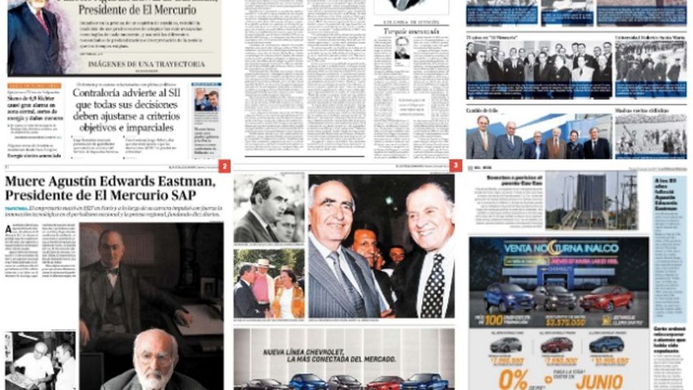 Omisión total en La Segunda: Así cubrieron los medios de El Mercurio la muerte de Agustín Edwards