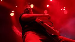 VIDEO| Líder de Queens of the Stone Age patea en la cabeza a una fotógrafa durante un show