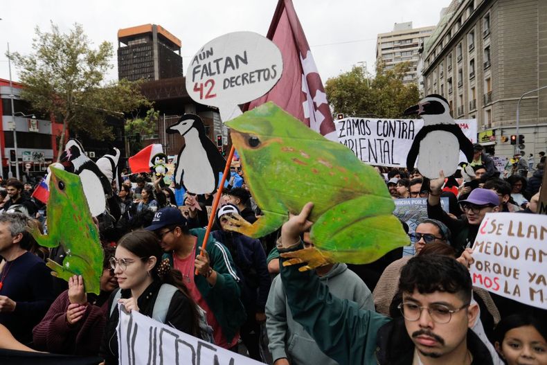 Foto de la marcha medioambiental en el día del agua / Agencia Uno