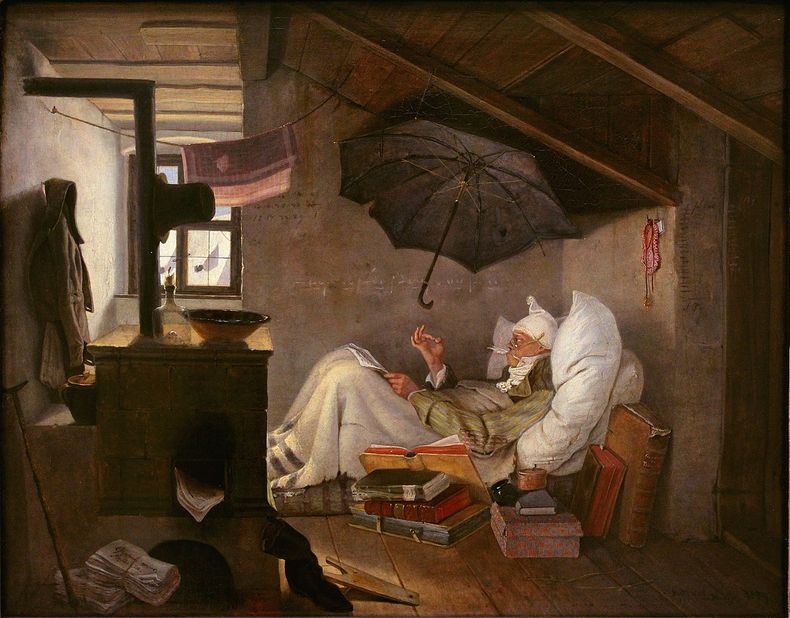 Diego Parra Carl Spitzweg El poeta pobre 1839 1.jpg
