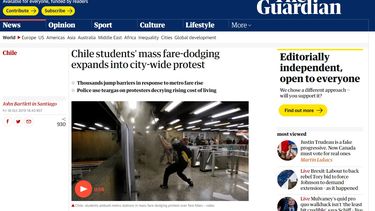 La cobertura de los medios extranjeros sobre las protestas masivas en Santiago de Chile