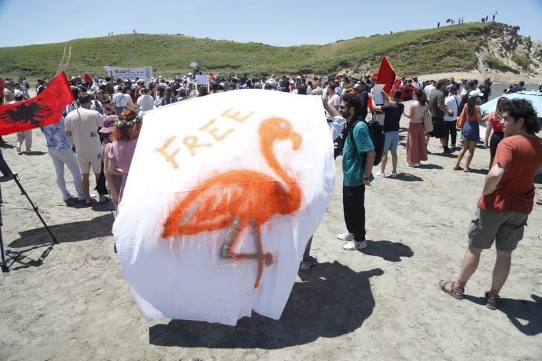 La revolución de los flamencos en Albania contra Donald Trump - Agencia EFE