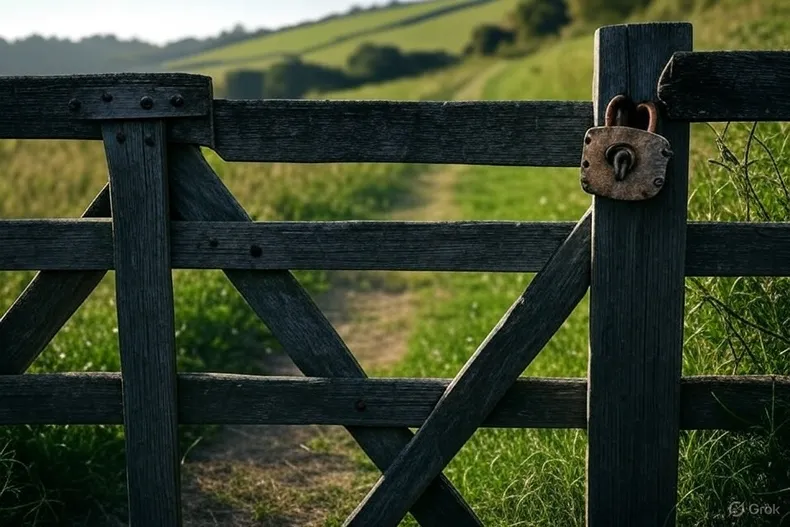 cerraron con porton y candado camino usado por 21 anos vecinos quedaron sin acceso a sus propiedades y corte ordena reabrirlo.webp