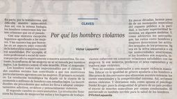 Columnista español atribuye la violación a la testosterona: Dificulta nuestro autocontrol