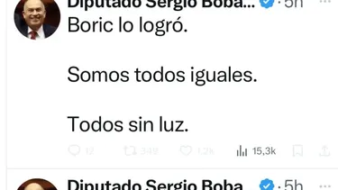Cuestionan a diputado UDI Sergio Bobadilla de sembrar caos en redes con posteo contra Boric por apagón